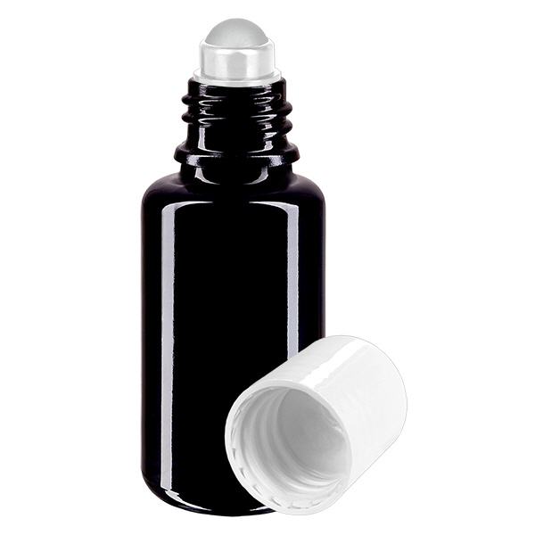 Apothekersflesje violet 20ml roll-on dop wit Apothekersflesje violet 20ml roll-on dop wit