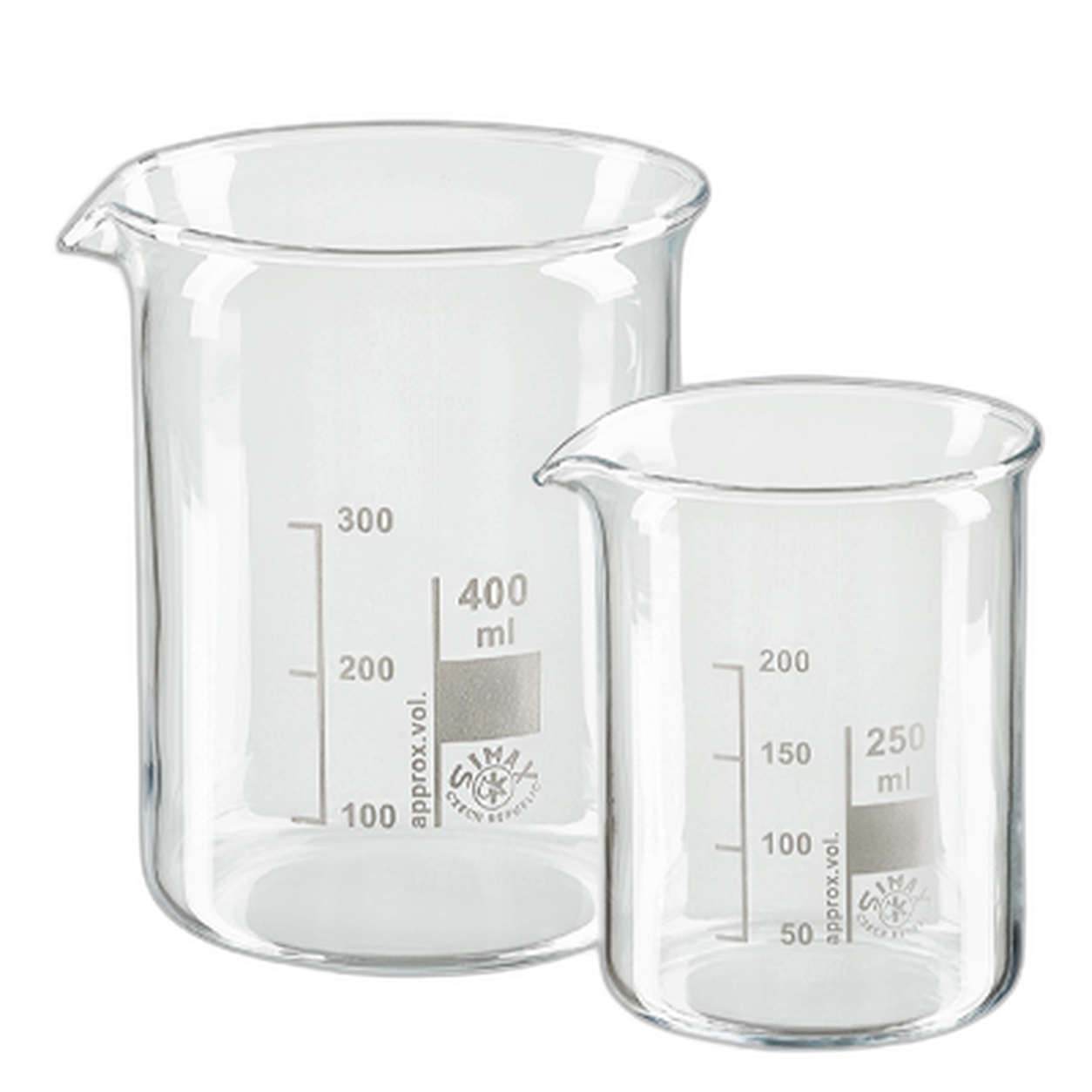Lage laboratorium glazen bekers
