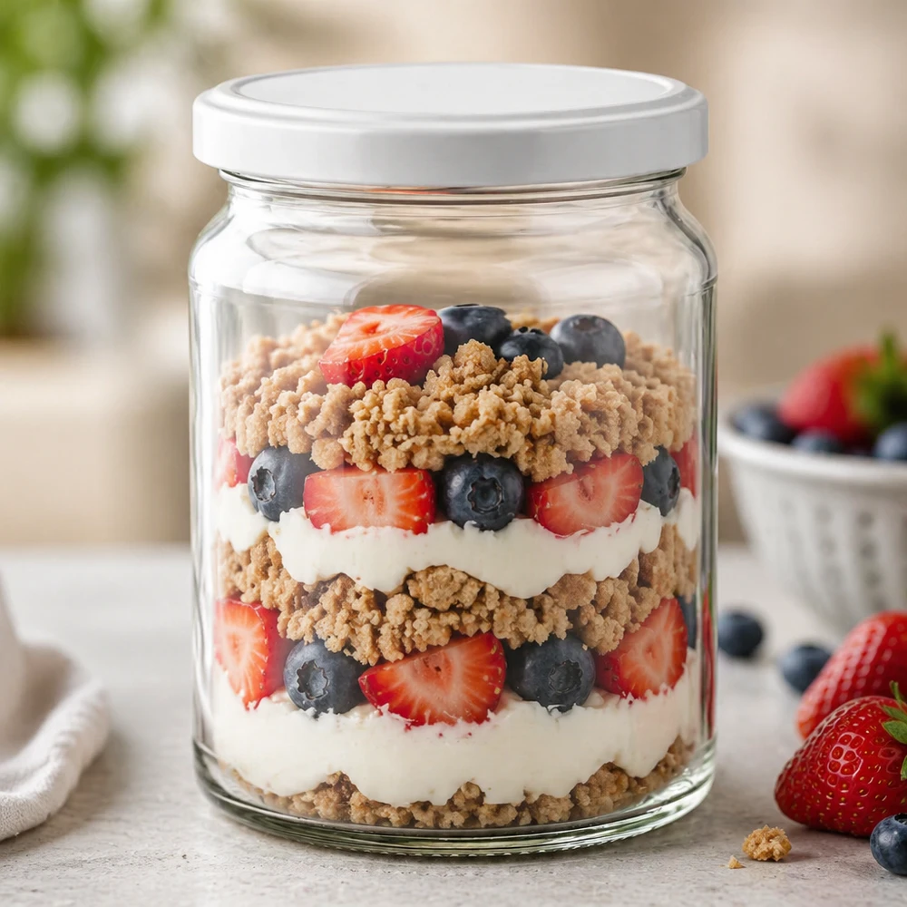 205 ml rond glas UNiTWIST als dessertglas voor gelaagde desserts met bessen en yoghurt - veelzijdig glas