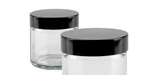 Glazen pot helder met zwart deksel