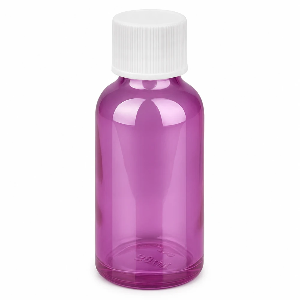 30ml fles 11mm schroefdop wit standaard PurpleLine UT18/30 Compact flesje van 30 ml in opvallend paars, ideaal voor op reis en onderweg