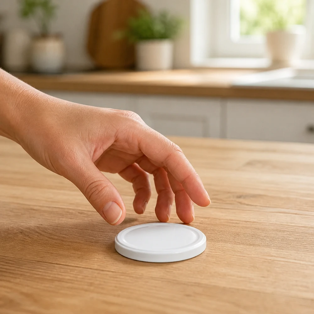UNiTWIST TO43 platte schroefdeksel wit BioSeal BPA-NI bovenaanzicht keuken