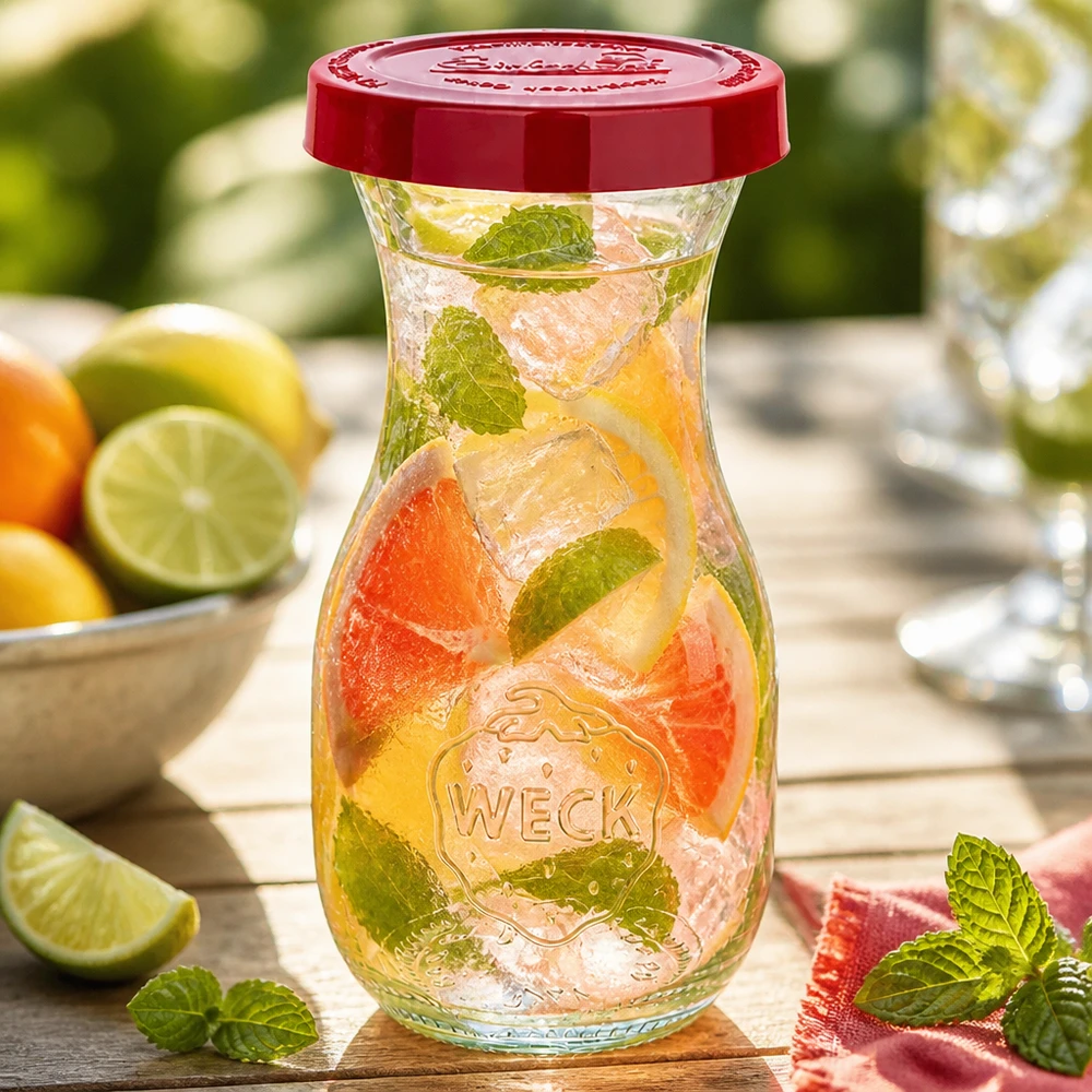 WECK sapfles 290ml met luchtdichte rode siliconen deksel ideaal voor zelfgemaakte smoothies en detoxen