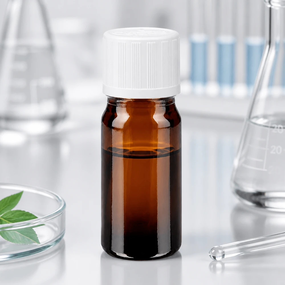 UV-bestendige bruine glazen fles van 5 ml met witte veiligheidsdop voor laboratoriumtoepassingen