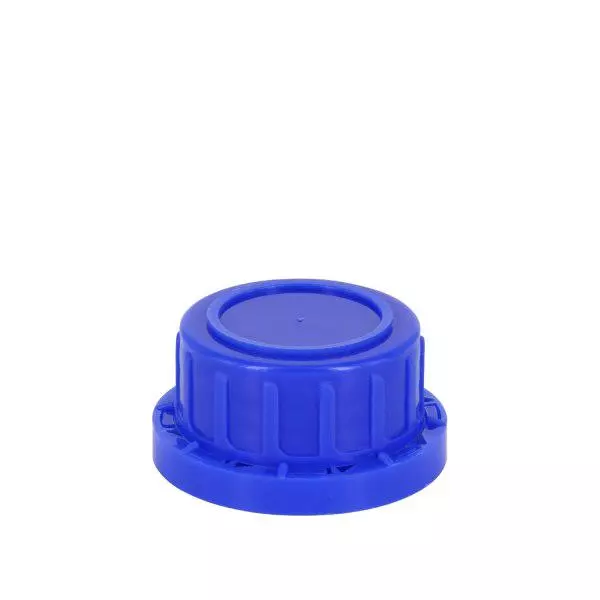 Schroefsluiting VR DIN 32 blauw met EPE-tussenlaag, passend op flessen met wijde hals 500ml en 1000ml