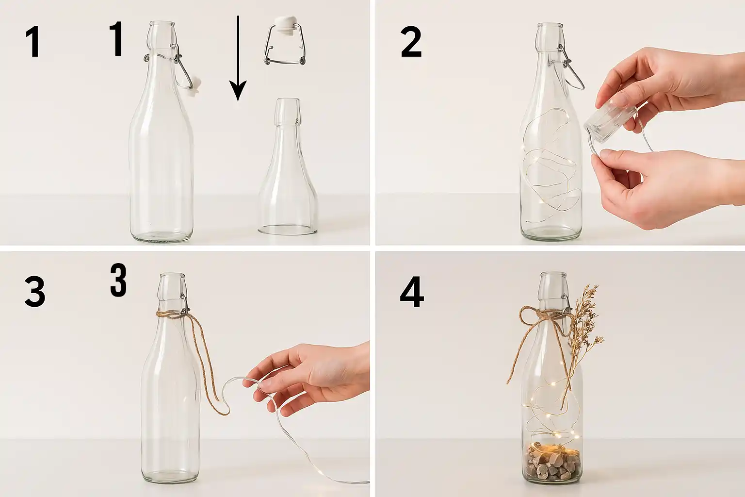 DIY lysflaske / flaskelampe