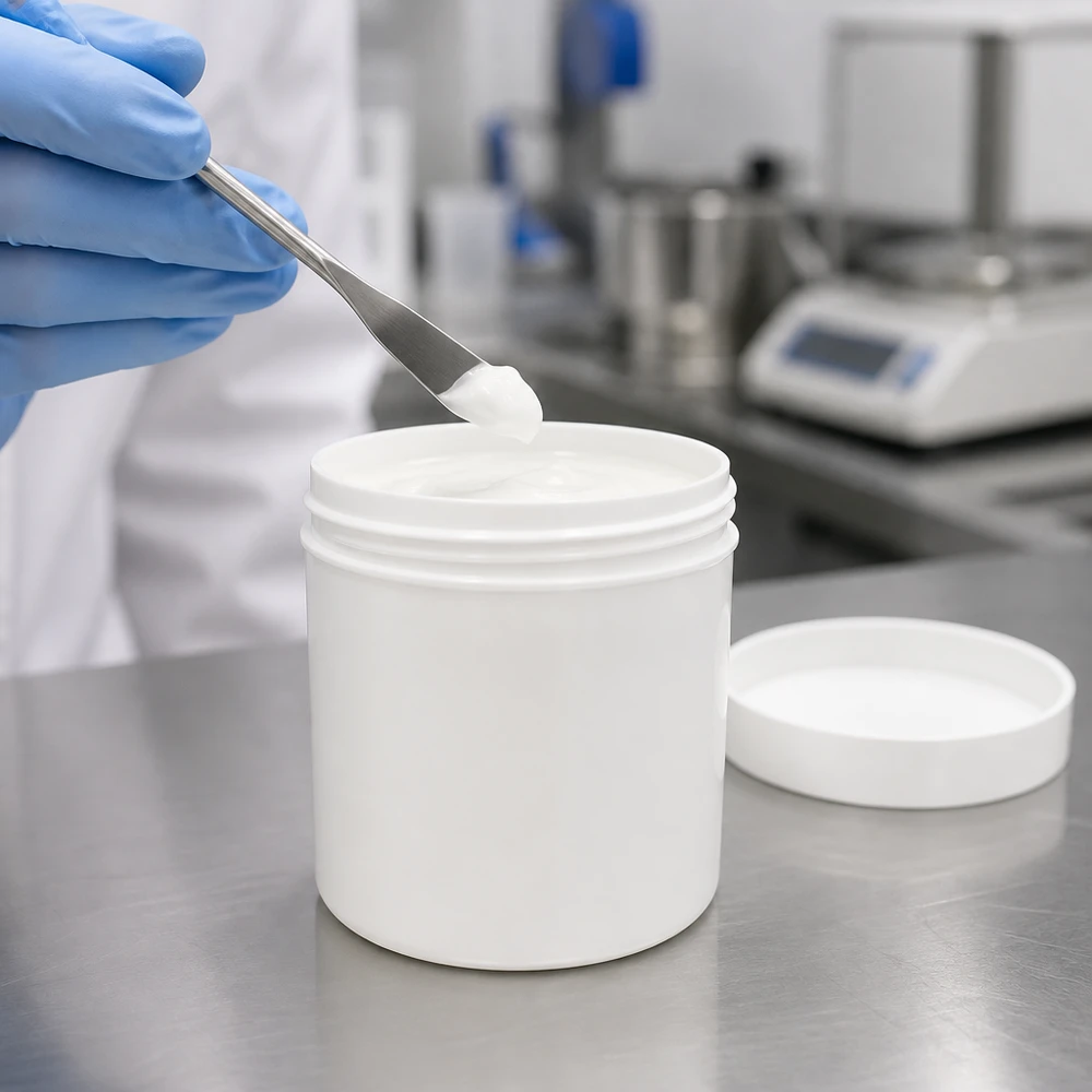 Medische zalfpot van 30 ml, gemaakt van voedselveilige PP-kunststof met een goed sluitend wit deksel
