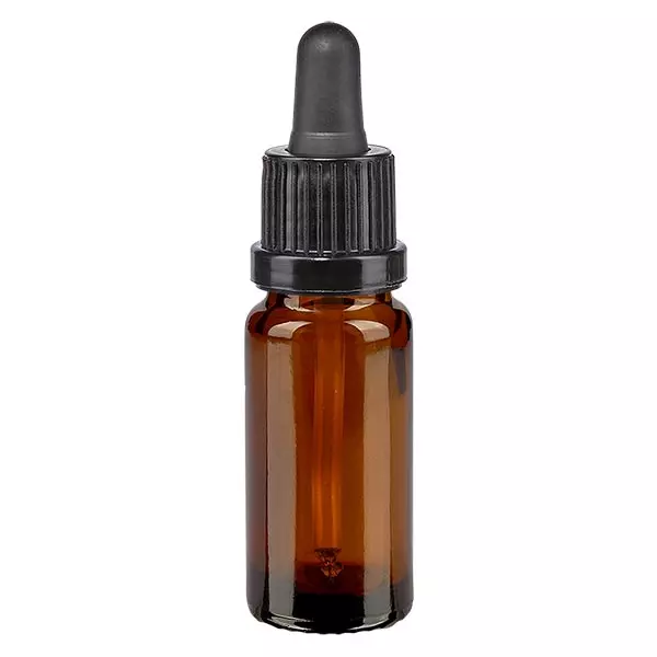 Pipetfles bruin 10ml, pipet zwart/zwart VR