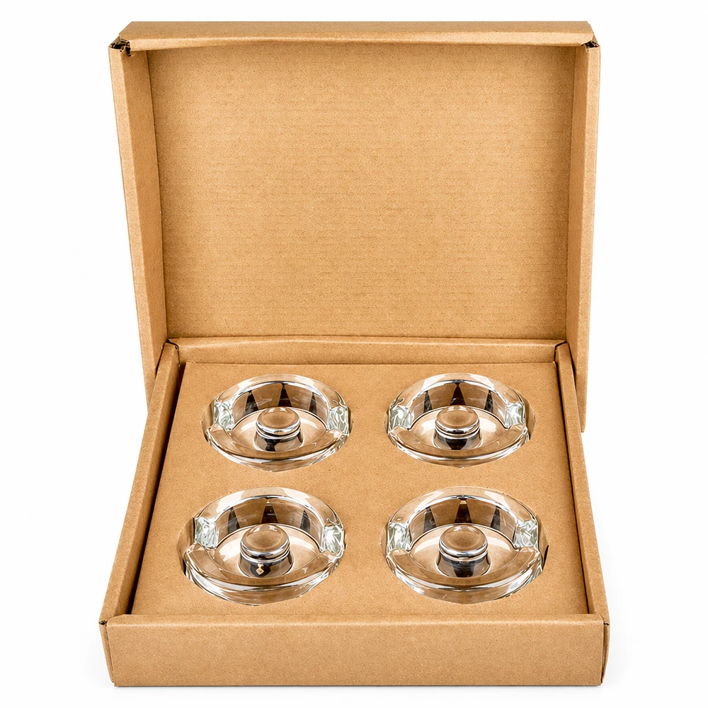 Fermentatie glasgewichten met handvat set van 4 UNiTWIST gepresenteerd in een bruine geschenkverpakking