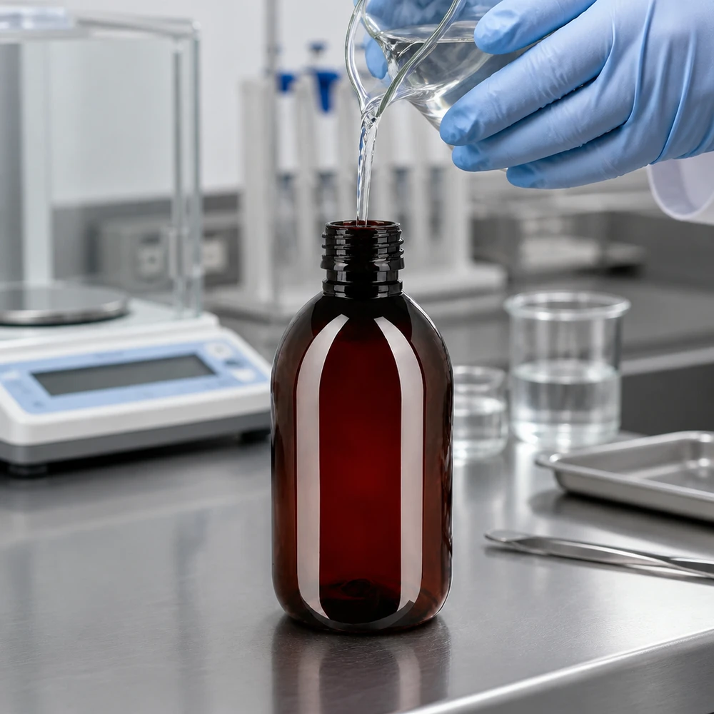 Bruine PET-fles van 250 ml, PP28, zonder dop, voor apotheekproducten, cosmetica en chemische toepassingen