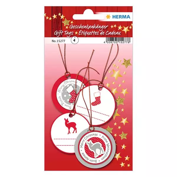 Hanger "Fawn rood" (4 stuks) met 3D glitter Hanger "Fawn rood" (4 stuks) met 3D glitter