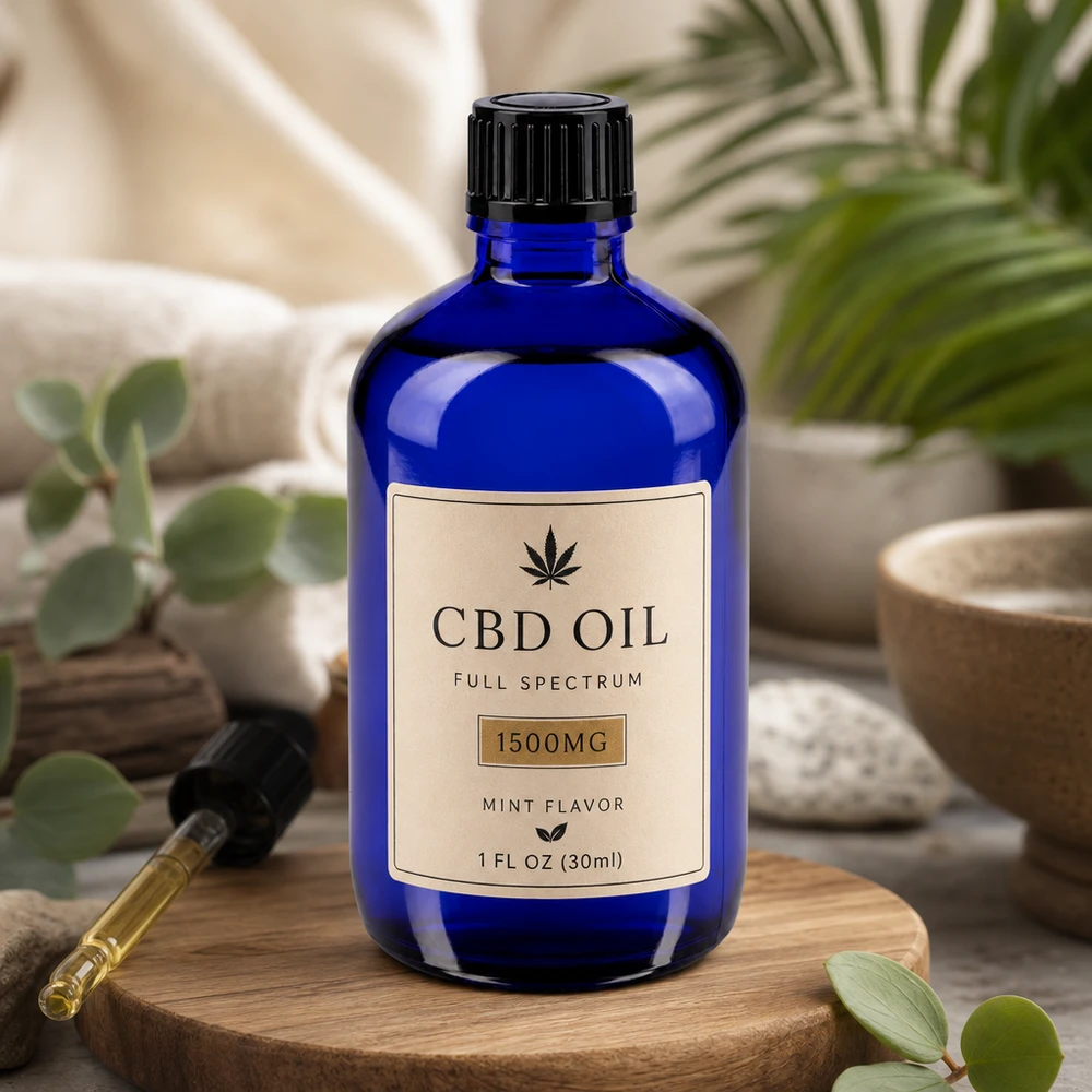 Hoogwaardige blauwe glazen fles van 100 ml met precisiedruppelaar voor het maken van tincturen en natuurlijke cosmetica