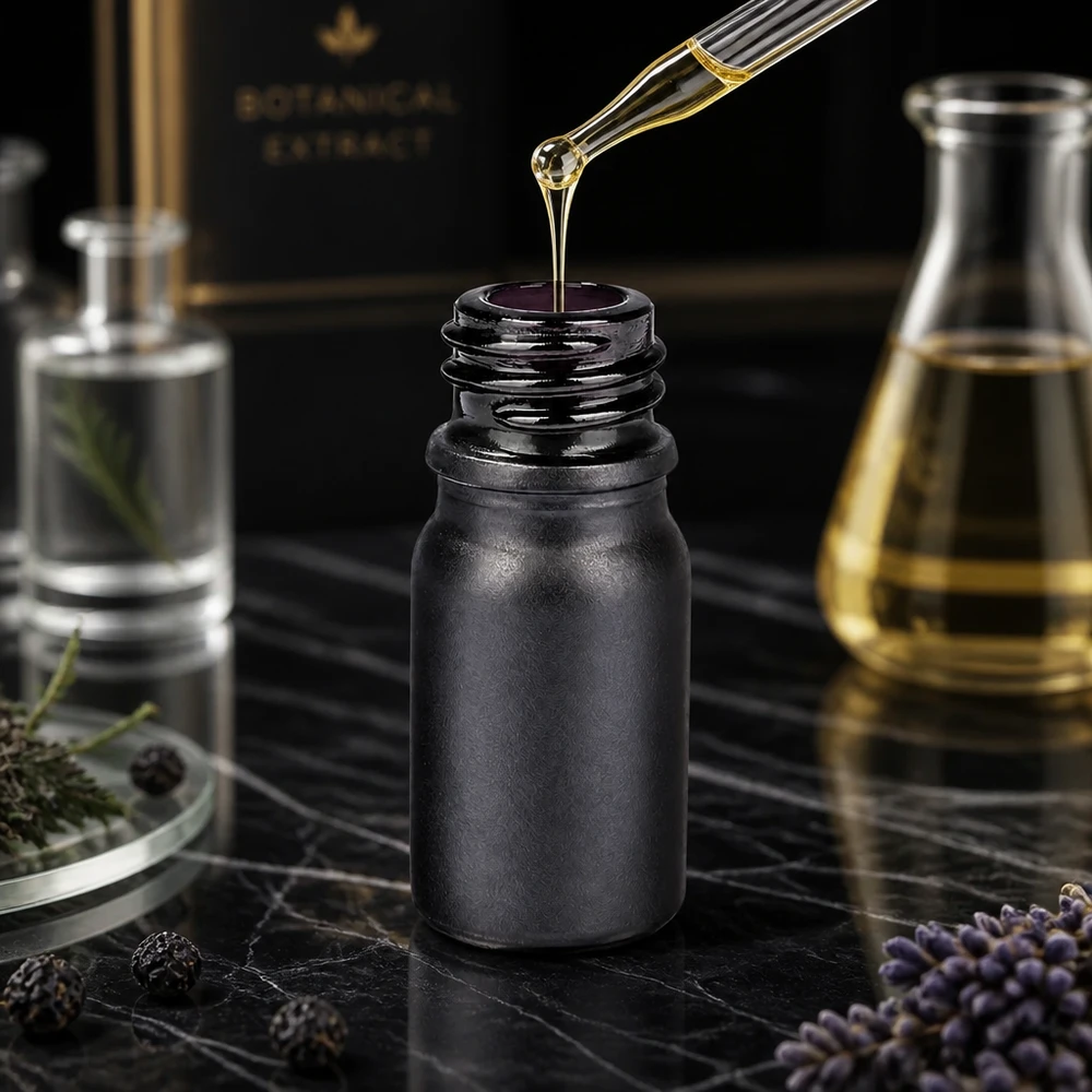 Navulbaar 5ml apothekersflesje BlackLine UT18/5 UNiTWIST voor duurzame cosmeticaverpakking