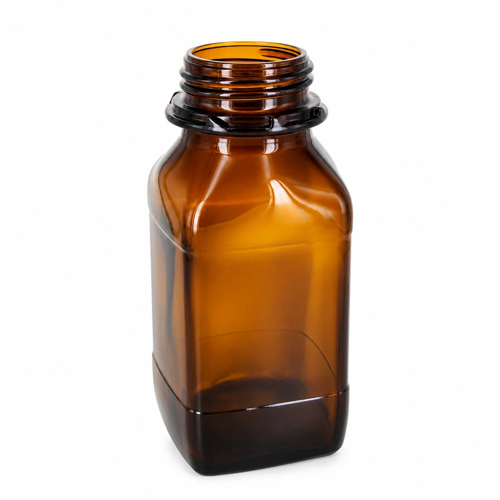 500 ml chemiefles van amberkleurig glas voor het veilig bewaren van chemicaliën