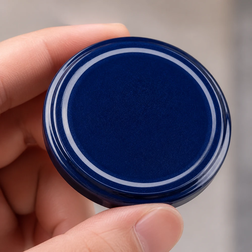Blauw, hoogglanzend deksel voor conservenpotten, 82 mm, TO82, uniek exemplaar, UNiTWIST BasicSeal, Einwecken