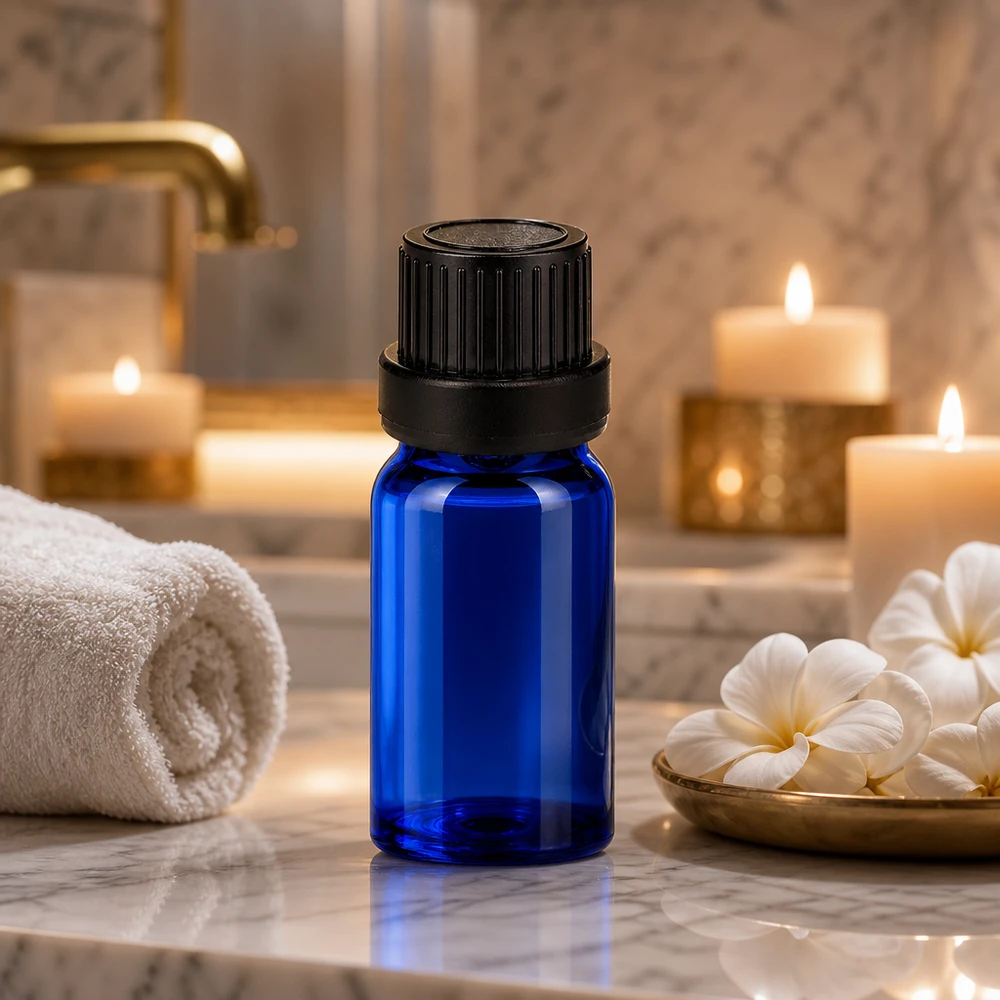 Professionele blauwe 5ml glazen fles met gecontroleerde druppelafgifte voor apotheek OV BlueLine