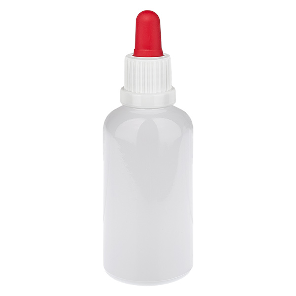 50 ml pipetflesje wit/rood originele sluiting WhiteLine UT18/50