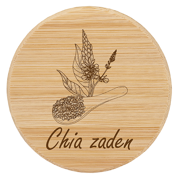 Houten deksel "Chia zaden" voor WECK RR100 Houten deksel "Chia zaden" voor WECK RR100