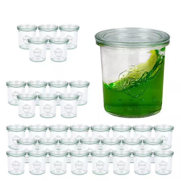 Set van 36 Weck potten 140 ml bekers met 36 glazen deksels Set van 36 Weck potten 140 ml bekers met 36 glazen deksels