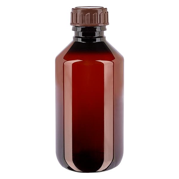 PET-fles 200ml met bruine dop Standaard PET-fles 200ml met bruine dop Standaard