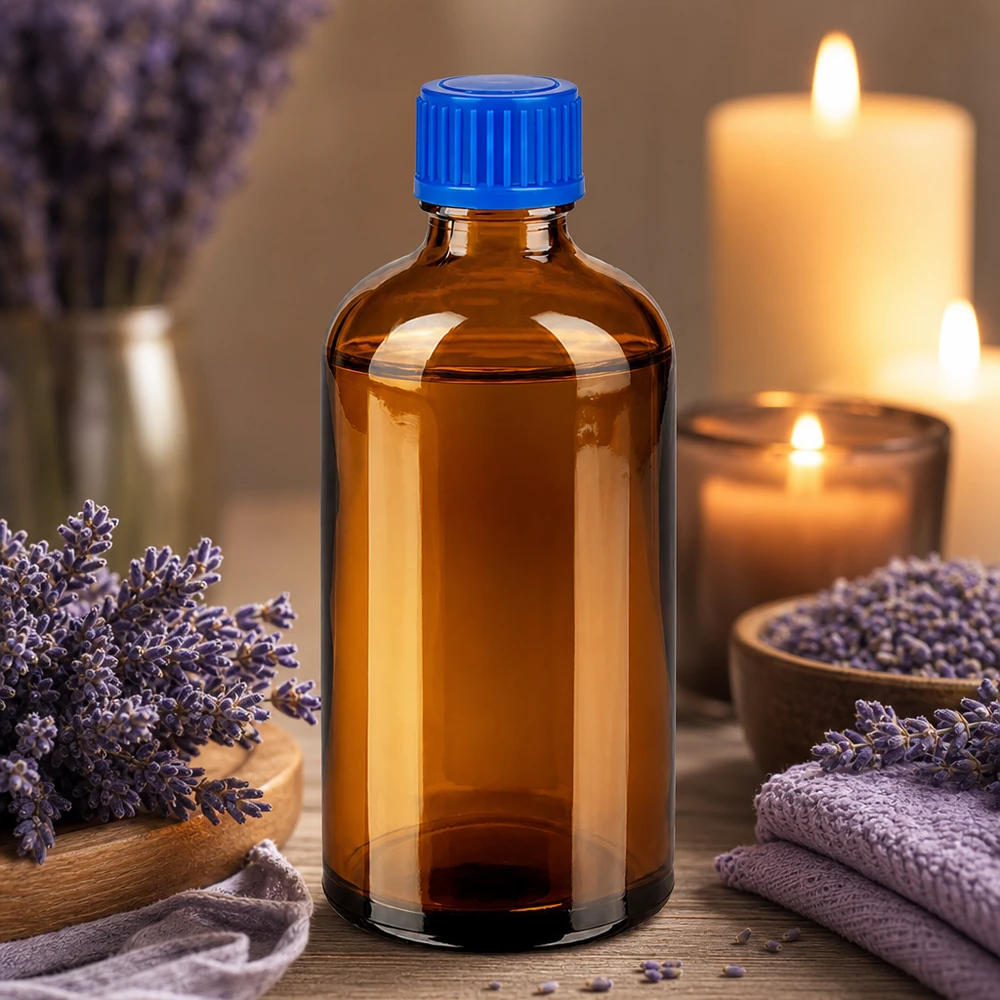 UT18 Standaardfles 100ml van UV-beschermend amberglas voor professionele toepassingen