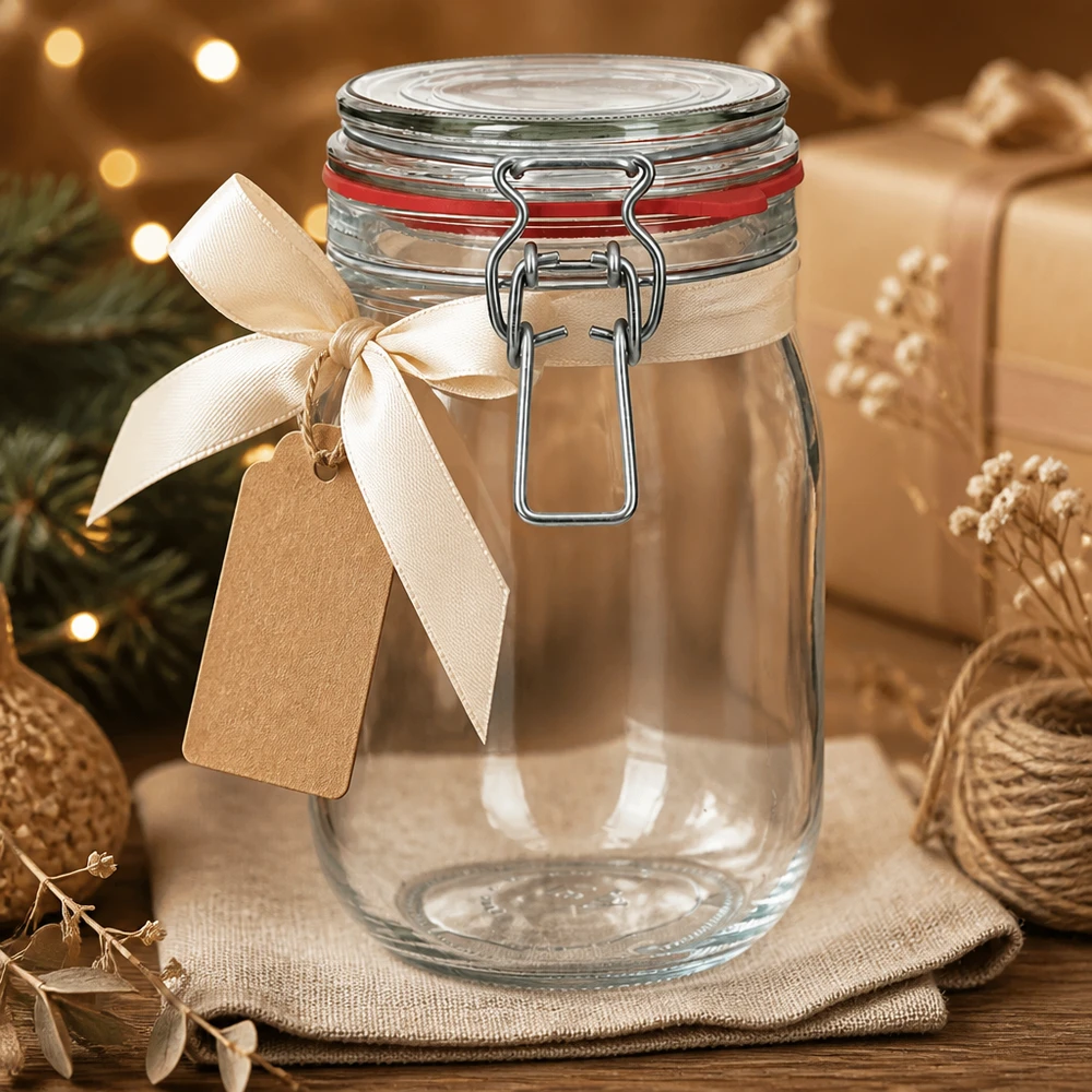 Lege voorraadpot van 1140 ml met draaidop als decoratief cadeau-idee