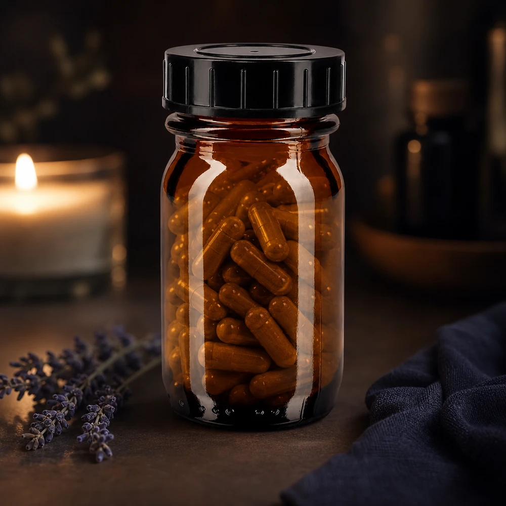 Fles met wijde hals 30 ml bruin glas met schroefdeksel Amberkleurige glazen wijdhalsfles 30ml met schroefdop voor capsules en tabletten