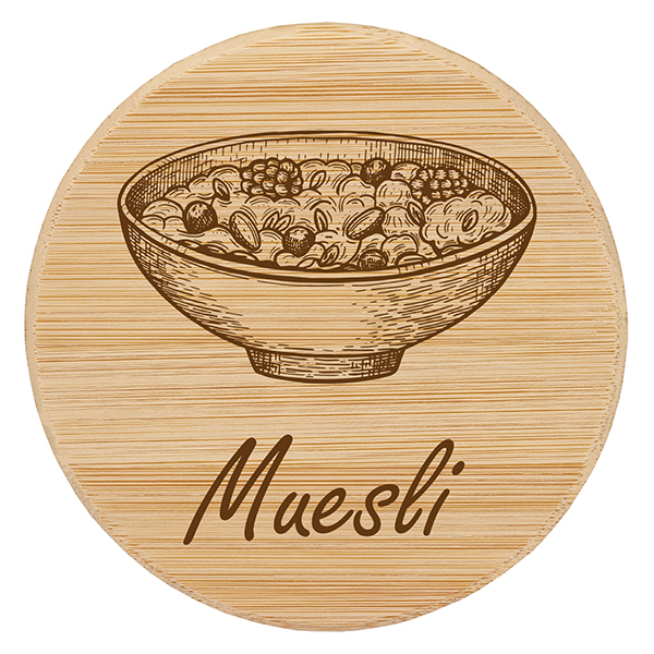 Houten deksel "Muesli" voor WECK RR100 Houten deksel "Muesli" voor WECK RR100