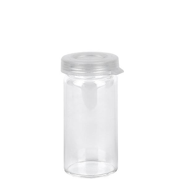 5ml tablettenglas helder glas incl. klikdeksel (rolrand glas)
