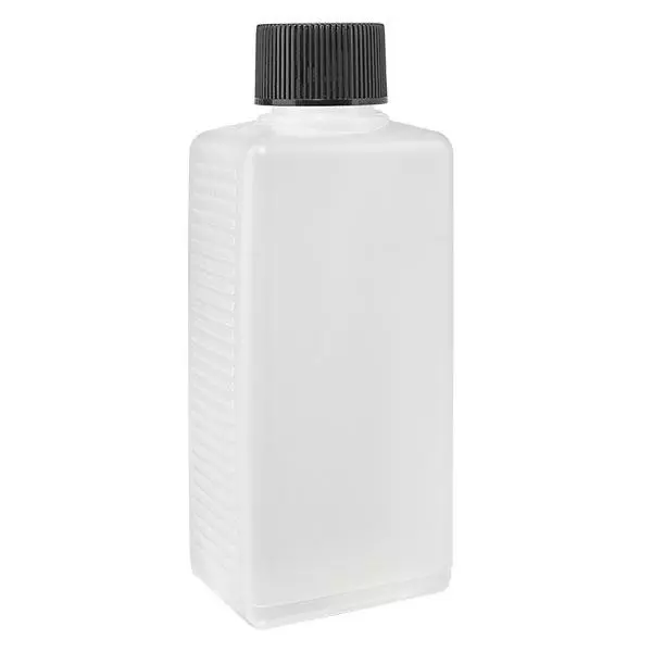 250ml vierkante fles PE naturel, met dop 250ml vierkante fles PE naturel, met dop
