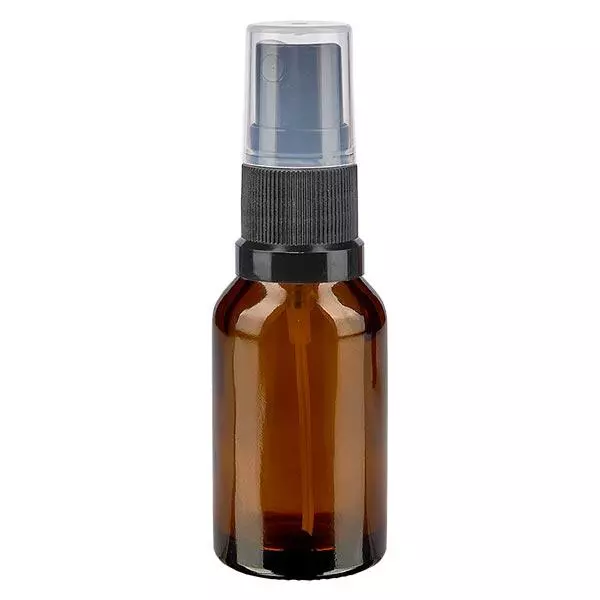 Bruin glazen flessen 15ml met zwart pompverstuiver Bruin glazen flessen 15ml met zwart pompverstuiver