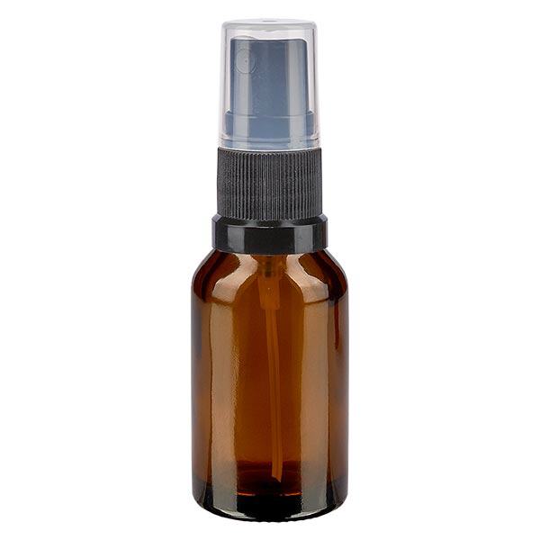 Bruin glazen flessen 15ml met zwart pompverstuiver Bruin glazen flessen 15ml met zwart pompverstuiver