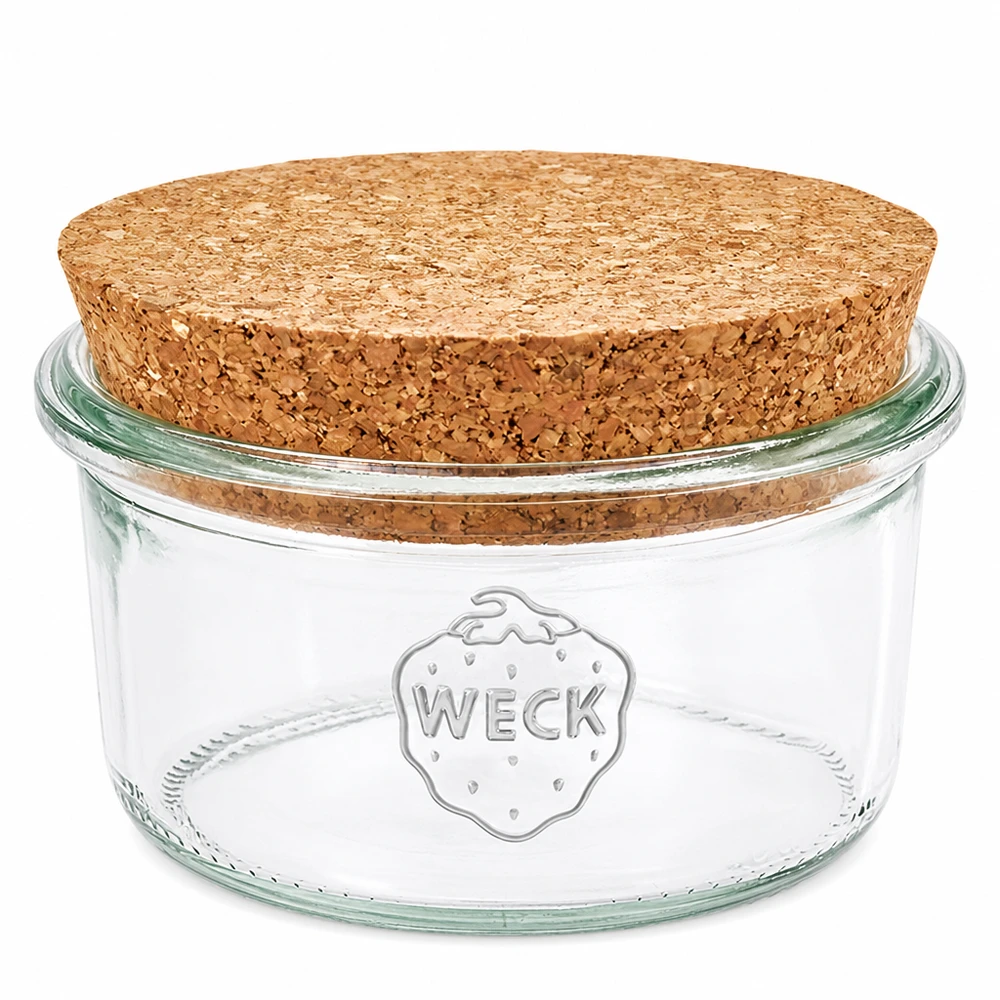 165ml stortglas WECK RR80 met kurk WECK 165ml RR80 mason jar met kurkdeksel Helder glazen voorraadpot