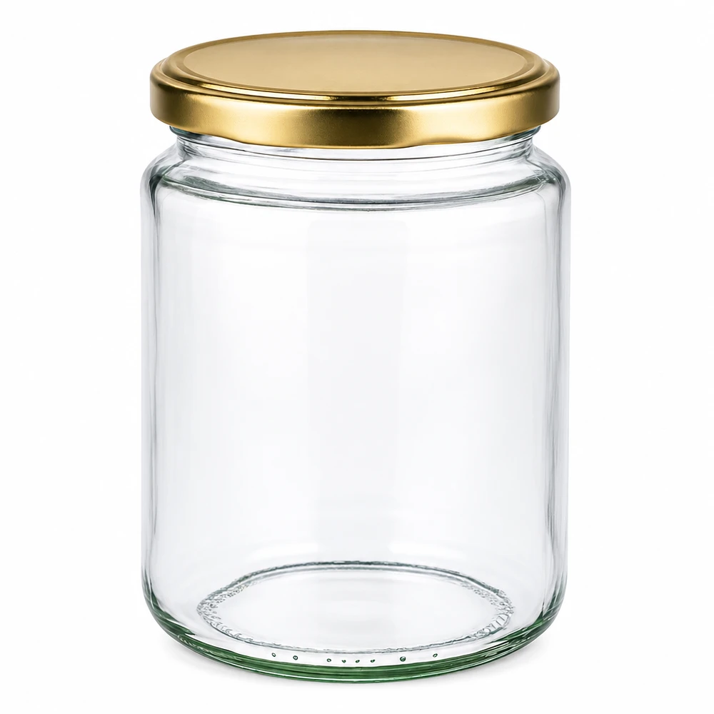 450g honingpot leeg met gouden schroefdeksel BasicSeal voor honing jam opslag bijenteelt benodigdheden