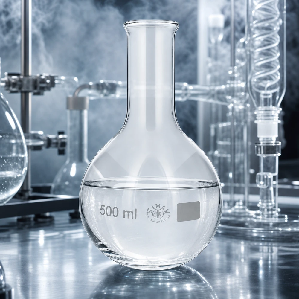 Rondbodemkolf 500 ml met smalle hals voor destillatieprocessen en concentratie