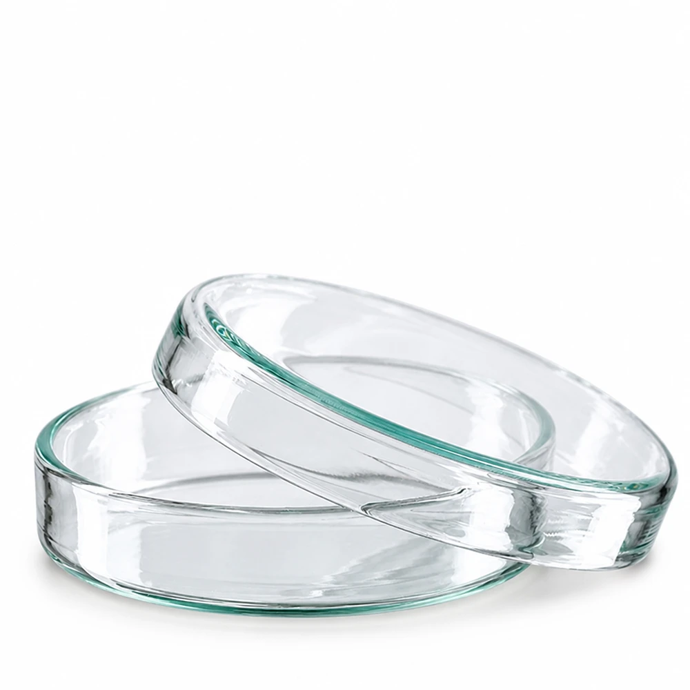 Petrischaal 60x15 mm van glas Ronde, platte glazen petrischaal met een diameter van 60 mm en een hoogte van 15 mm voor laboratoriumgebruik