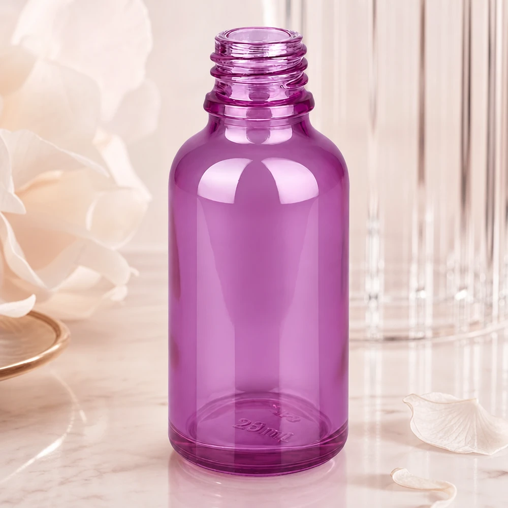 Herbruikbare 30 ml PurpleLine UT18/30 glazen fles gemaakt van robuust violet borosilicaatglas