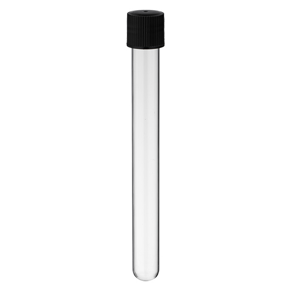 Reageerglas 160x16mm borosilicaatglas met schroefdraad en schroefdop Reageerglas 160x16mm borosilicaatglas met schroefdraad en schroefdop