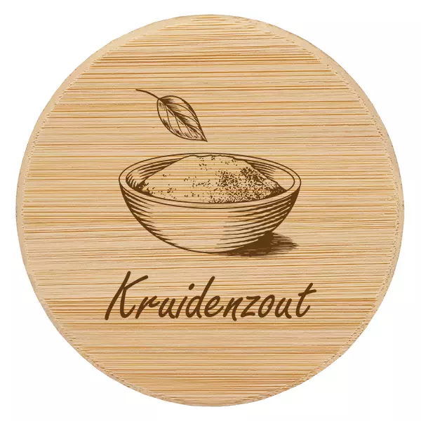 Houten deksel "Kruidenzout" voor WECK RR60 Houten deksel "Kruidenzout" voor WECK RR60