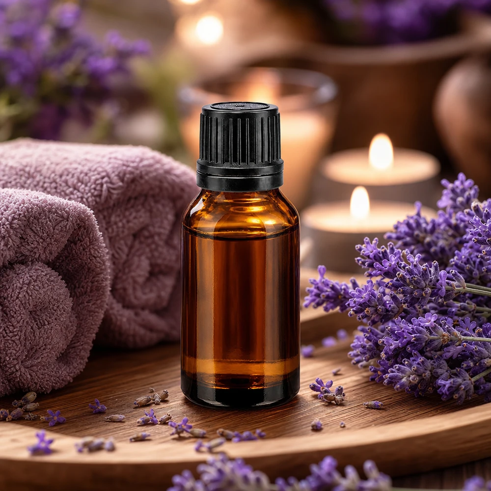 Bruine glazen fles 15ml met zwart schroefsluiting uitgietring VR Compacte bruine glazen fles van 15 ml met doseerdop voor het nauwkeurig afvullen van oliën