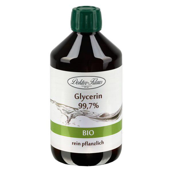 Bio-glycerine 99.7% in bruine 500ml PET fles met VR - E 422 Bio-glycerine 99.7% in bruine 500ml PET fles met VR - E 422