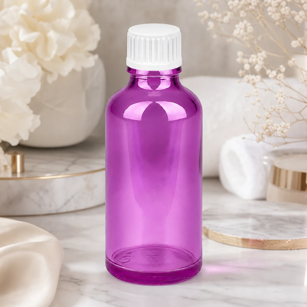 Compacte 50ml druppelflacon in een elegant paars ontwerp voor dagelijks gebruik