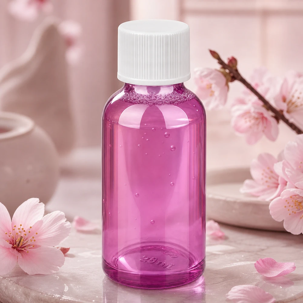 30ml fles 11mm schroefdop wit standaard PurpleLine UT18/30 Klein paars opbergflesje 30ml met witte schroefdop voor doe-het-zelf cosmetica