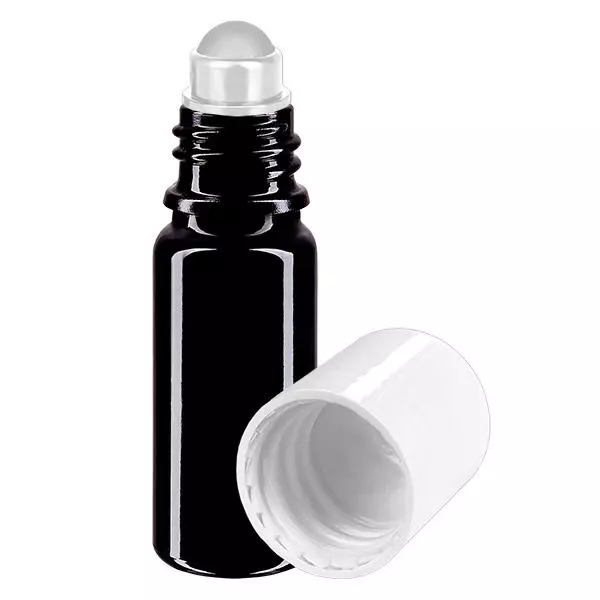 Apothekersflesje violet 10ml roll-on dop wit Apothekersflesje violet 10ml roll-on dop wit