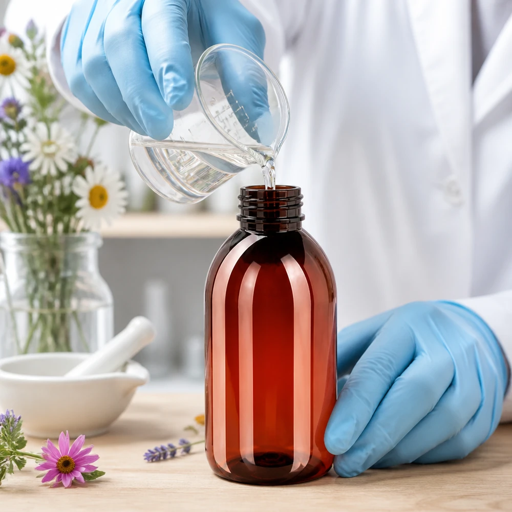 50 ml PET medicijnfles met verstuiver zwart GCMI 28/410 incl. dop transparant, standaard Voedselveilige PET-fles van 250 ml met verzegelde dop voor tincturen