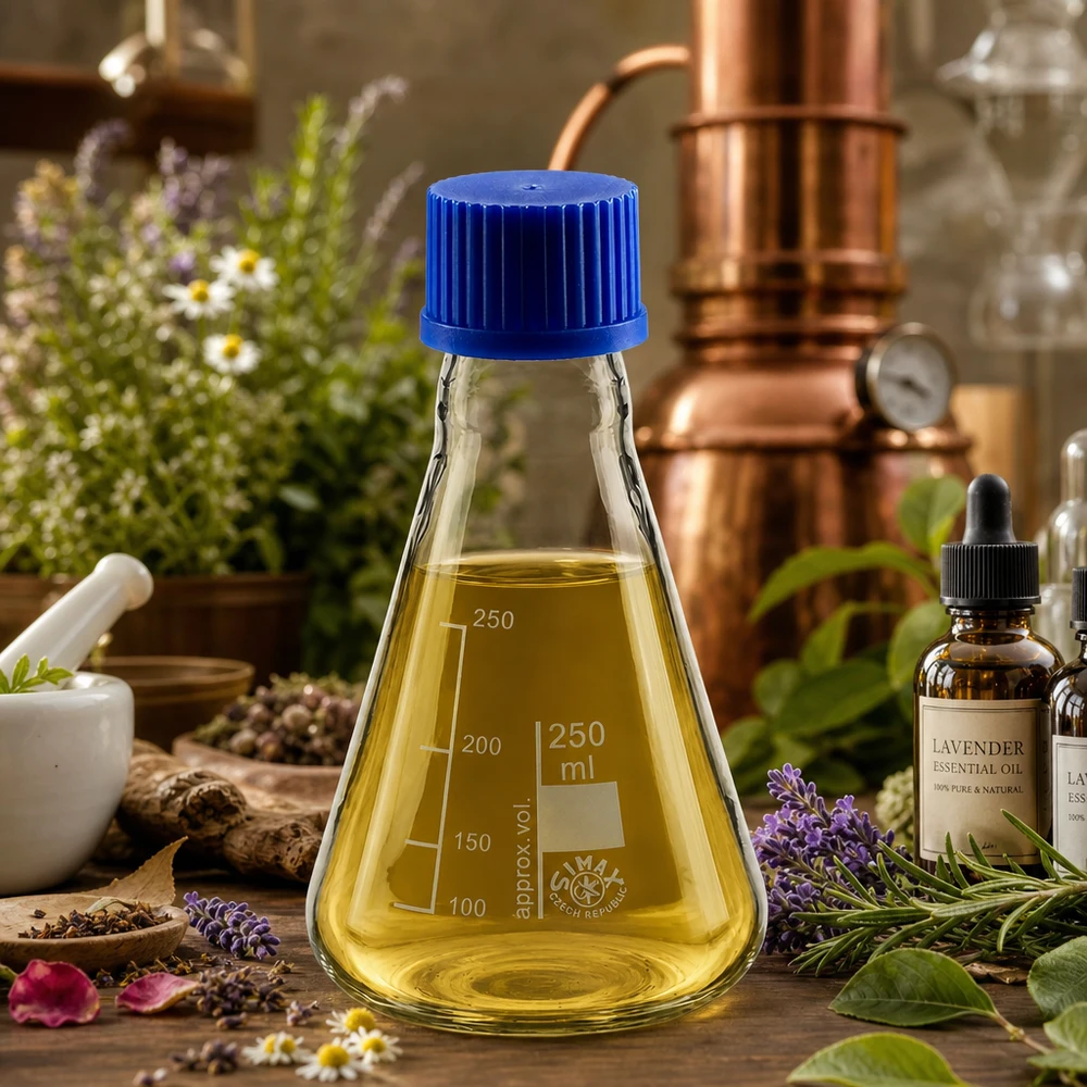 Erlenmeyer met een inhoud van 250 ml, ideaal voor middelgrote experimenten in het laboratorium