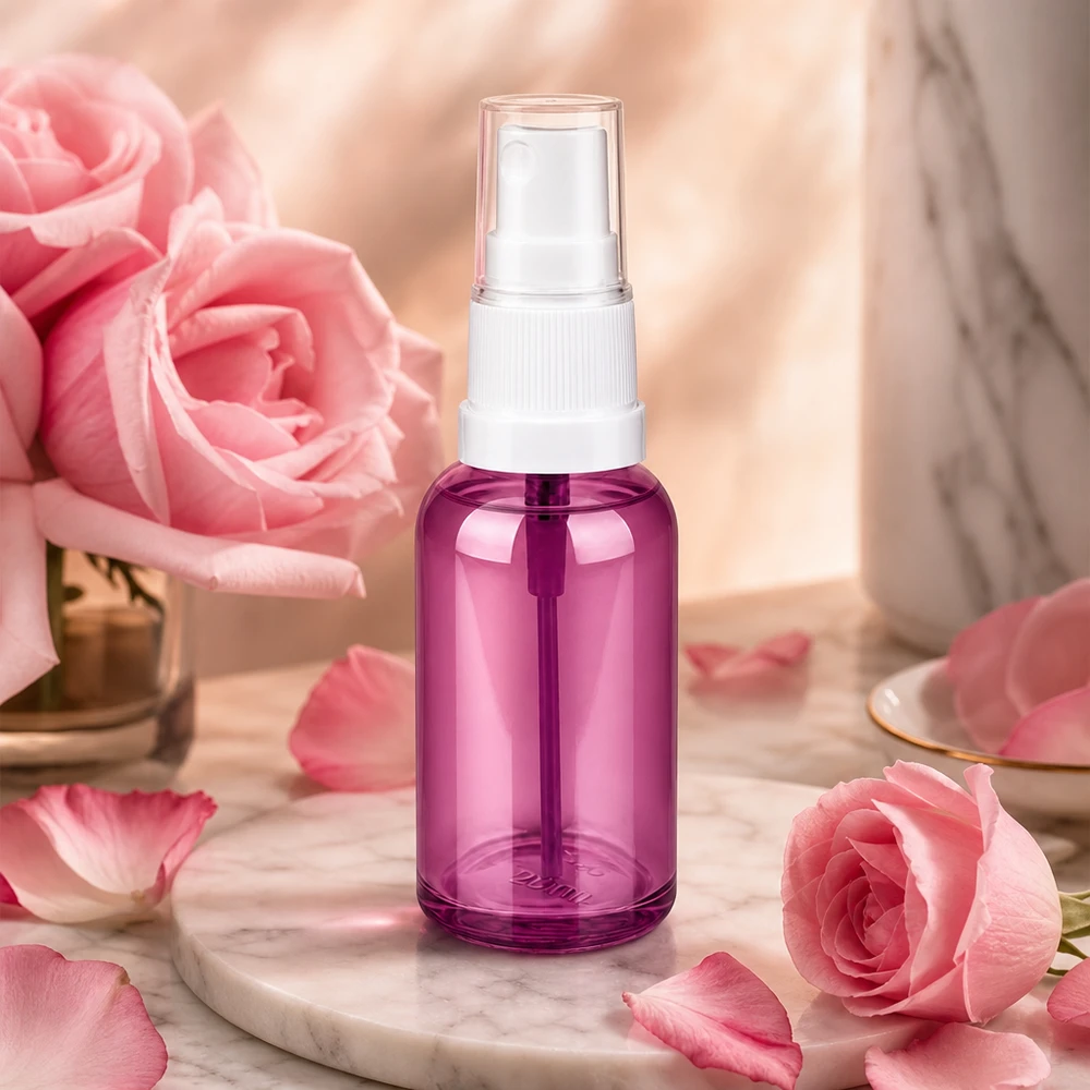 30ml spuitfles wit/transparant Standaard PurpleLine UT18/30 Navulbare 30ml sprayflacon transparant paars voor aromatherapie en wellness