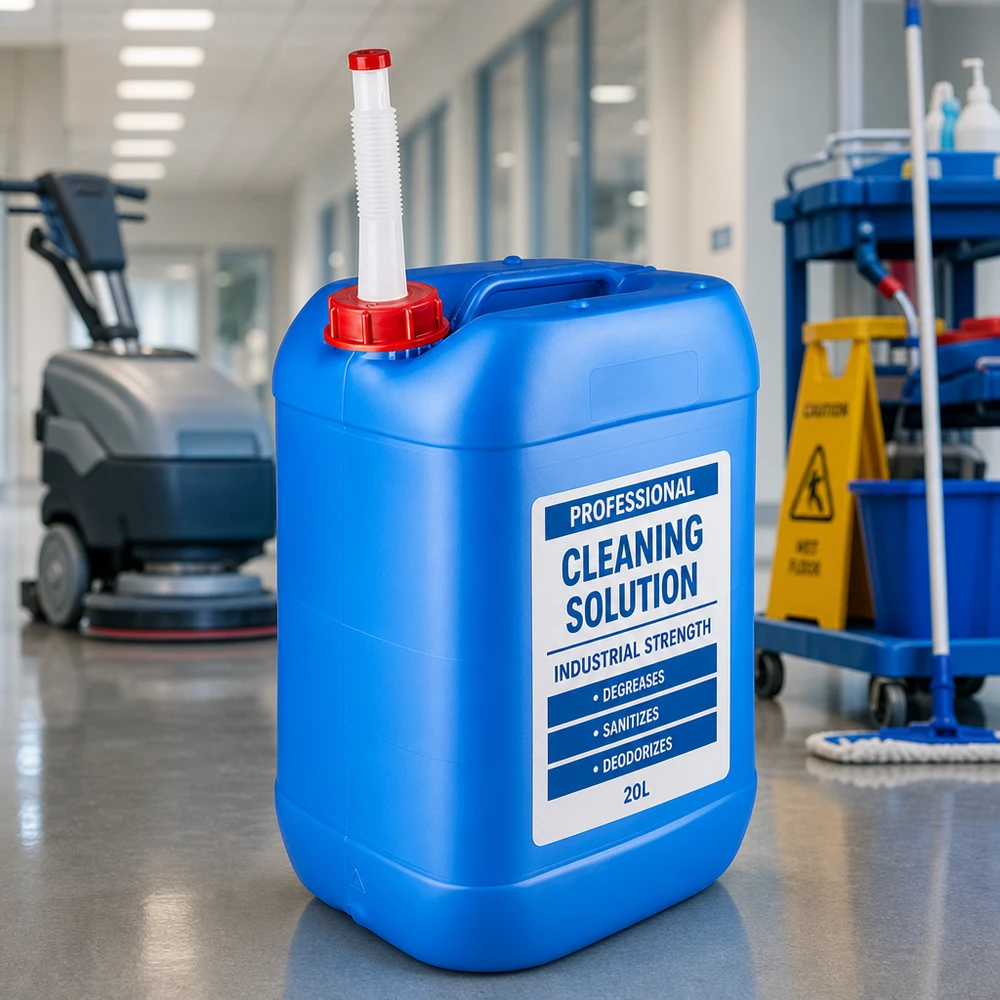Canister 25 liter blauw met flexibele uitloop Professionele jerrycan van 25 liter, blauw, met flexibele uitloop voor het veilig doseren van vloeistoffen