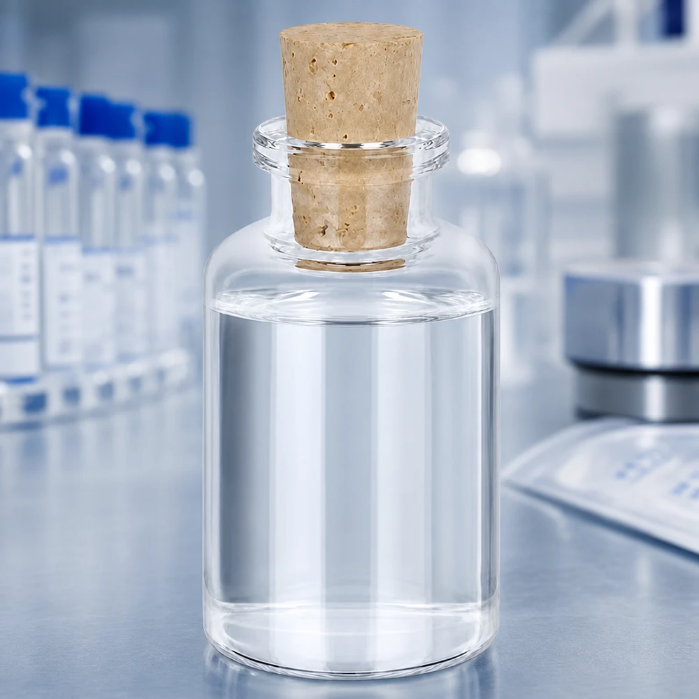 Injectiefles helder glas 30ml met kurk 11/14mm Rundglasflasche 30ml mit passendem Naturkorken 11/14mm für Laborproben und Sammlerstücke