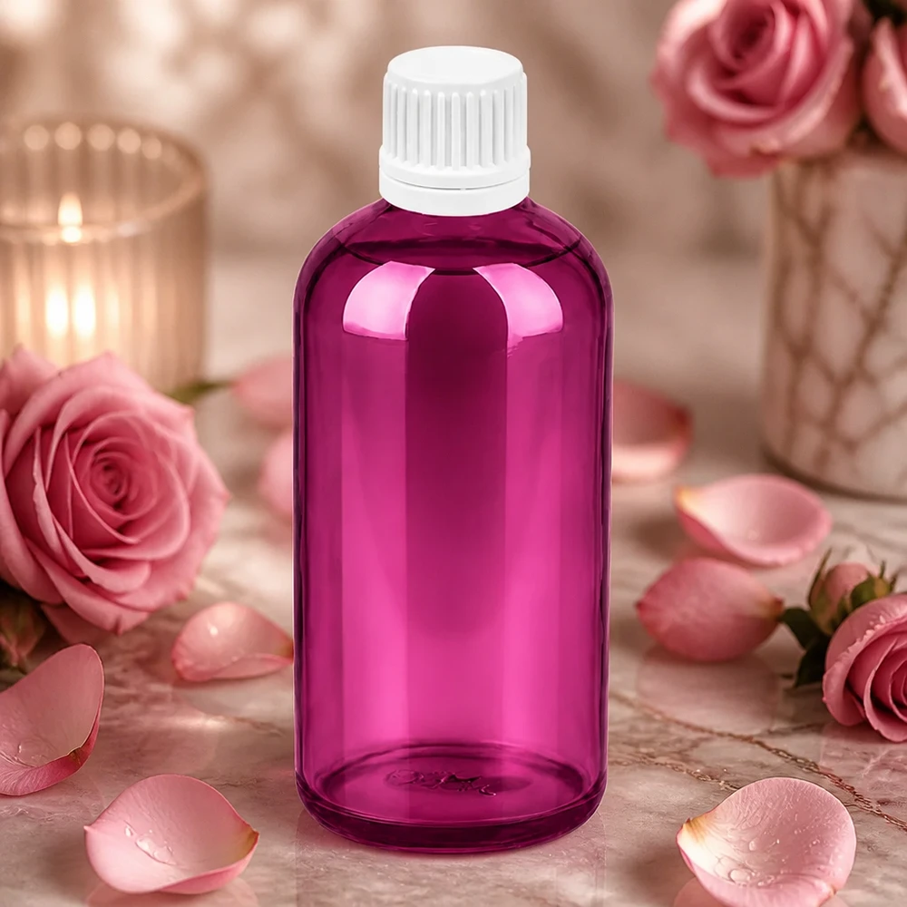 100ml druppelfles 0.7mm wit Originality schroefdop PurpleLine UT18/100 Hoogwaardige plastic druppelfles 100ml paars met kindveilige dop voor huishoudelijk gebruik
